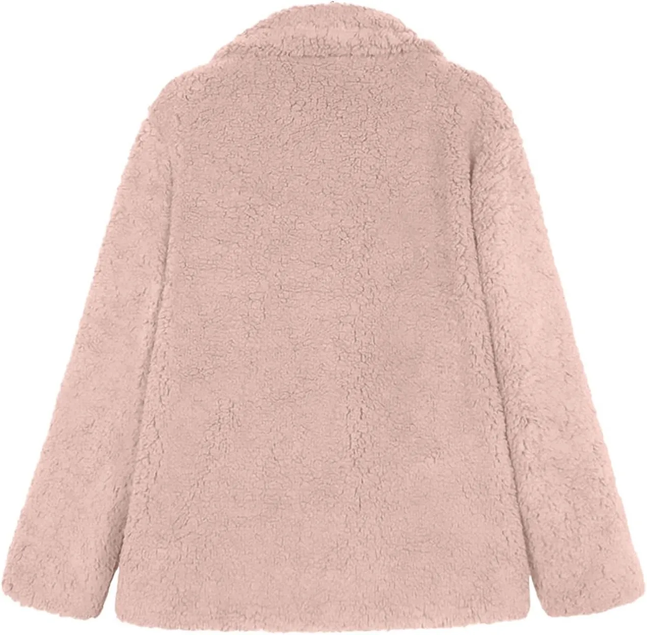 Women's 2024 Winter Faux Fur Coats Lapel Long Sleeve Fuzzy Fleece Outerwear Button Sherpa Trench Jackets Fall Outfits
