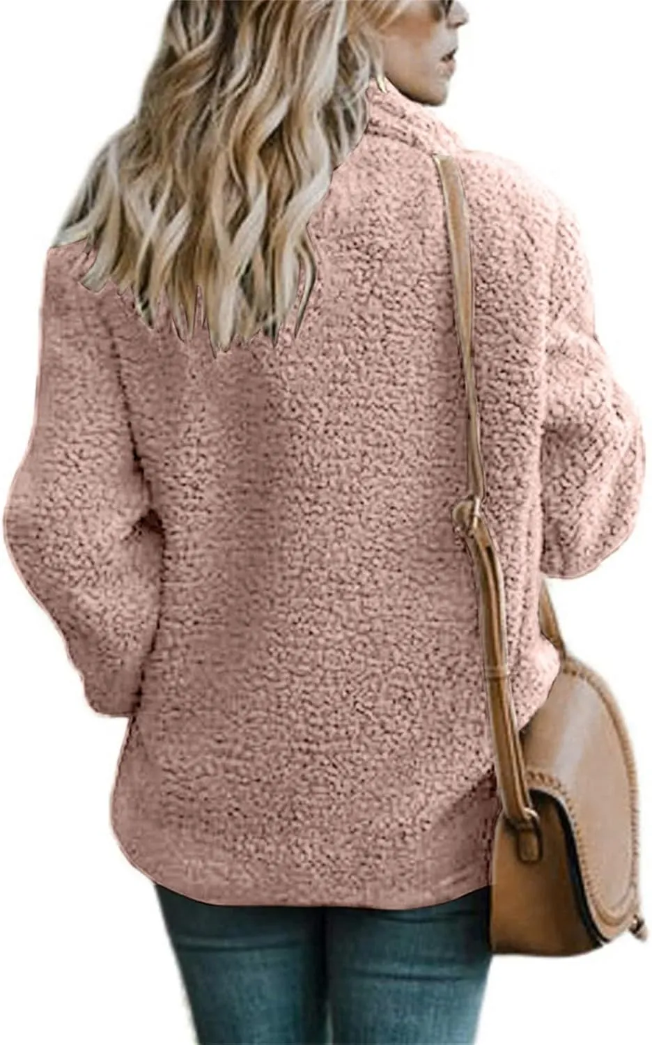 Women's 2024 Winter Faux Fur Coats Lapel Long Sleeve Fuzzy Fleece Outerwear Button Sherpa Trench Jackets Fall Outfits