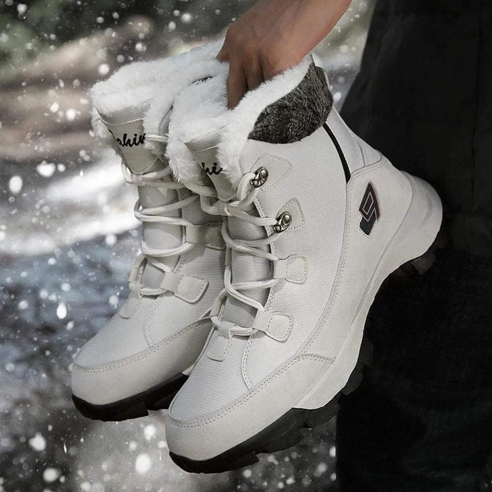 Womens Ankle Snow Boots Men Fur Winter Lined Warm Anti-Slip Cozy Casual Outdoor Comfortable Shoes Booties