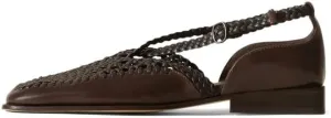 Women's Boho Woven Flat Sandals Breathable Cross Strap Loafers Comfortable Square Toe Beach Shoes for Walking Vacation Casual