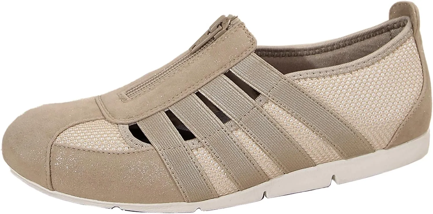 Women's Brethable Slip-on Loafers Lightweight Mesh Fashion Walking Shoes Low Top Casual Sneaker for Women with Zipper