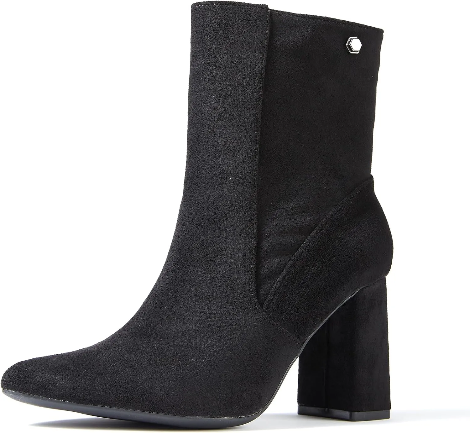 Women’s Chunky Block Heel Ankle Boots Pointed Toe, Side Zipper, Mid Calf, Comfortable & Versatile Short Booties
