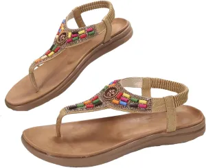 Women's Clip Toe Gladiator Sandals Vintage Summer Casual Beach Shoes