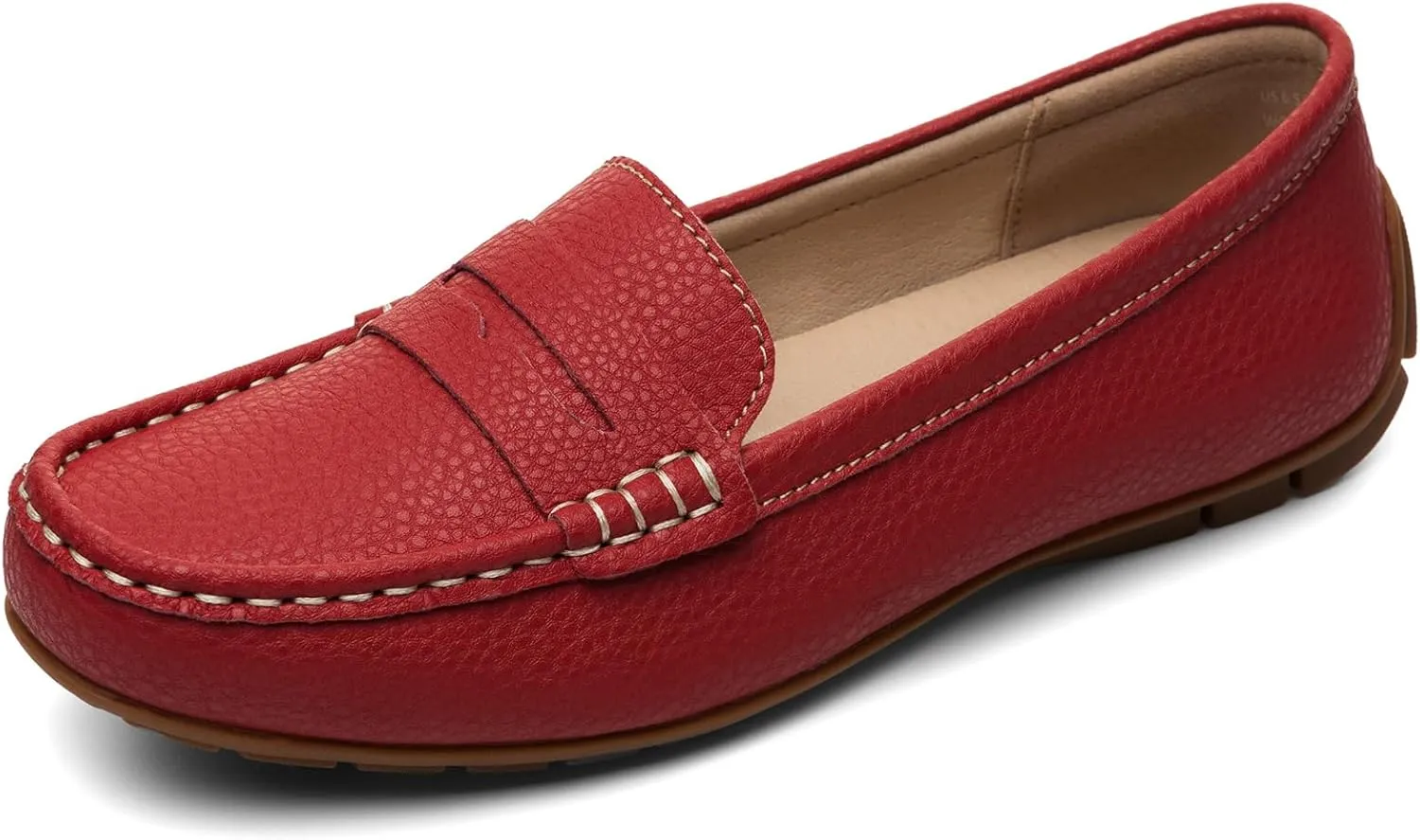 Women's Comfortable & Lightweight Leather Penny Loafers Slip-Ons Cute Business Casual Dress Shoes Work Office Flats Everyday Walking Shoes Driving Mocs for Women
