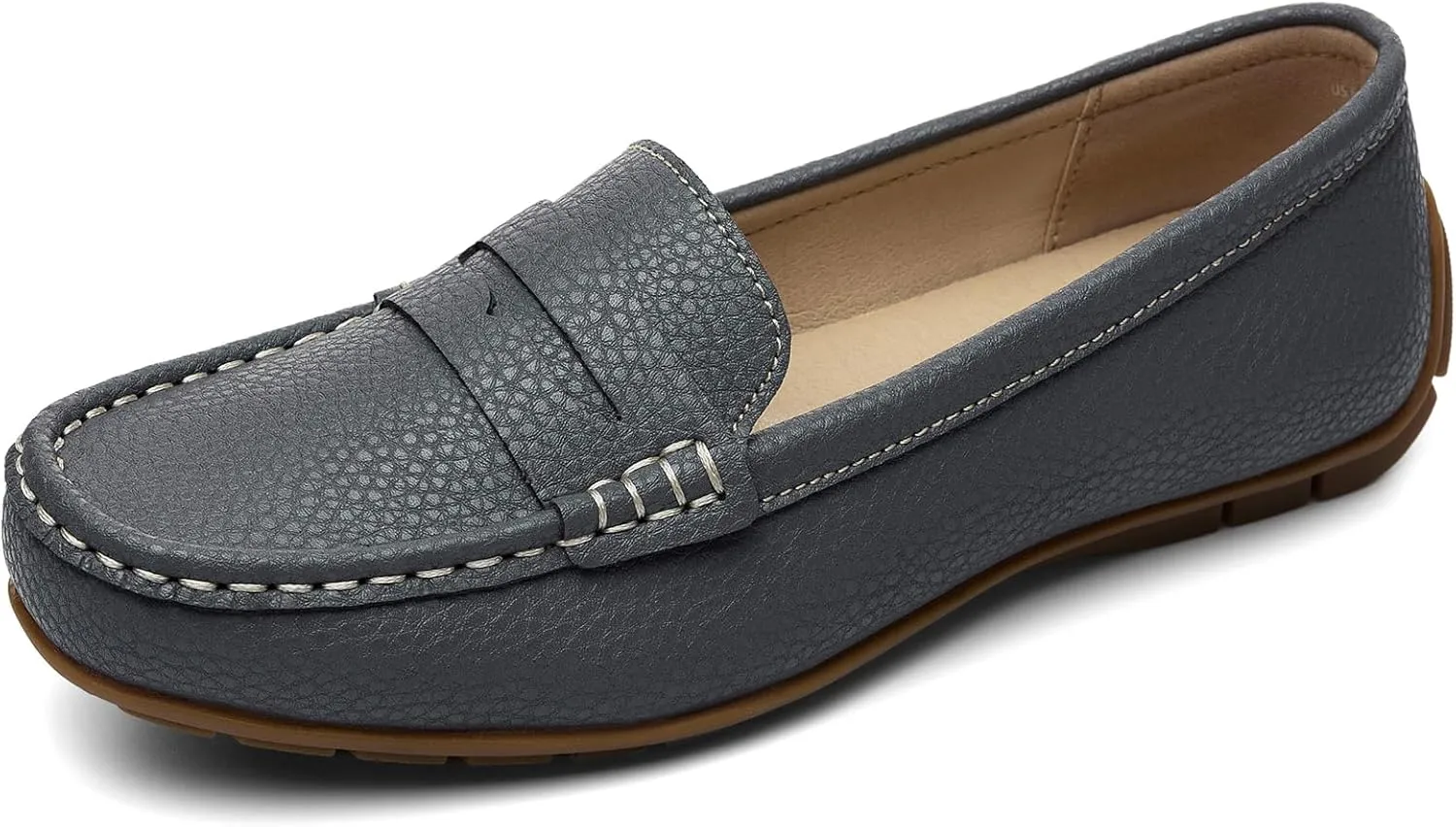 Women's Comfortable & Lightweight Leather Penny Loafers Slip-Ons Cute Business Casual Dress Shoes Work Office Flats Everyday Walking Shoes Driving Mocs for Women