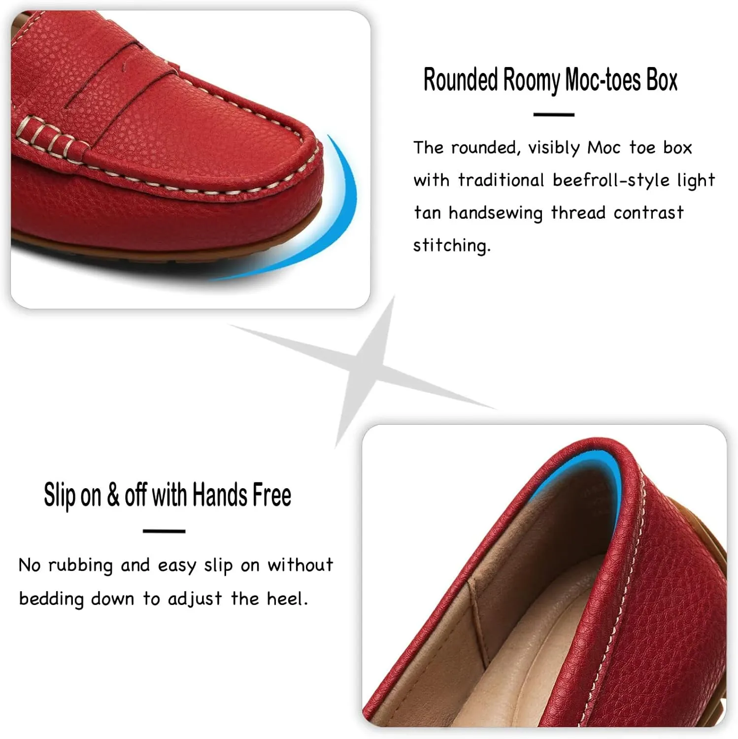 Women's Comfortable & Lightweight Leather Penny Loafers Slip-Ons Cute Business Casual Dress Shoes Work Office Flats Everyday Walking Shoes Driving Mocs for Women