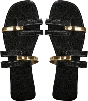 Women's Cut Out Sandal Leather Flat Sandal Dressy Open Toe Slip On Summer Vacation Flat Sandals