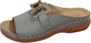 Women's Dressy Flat Sandals Comfortable Slip On Leather Slide Flip Flops Lightweight Casual 2025 Beach Slides Footwear Flop Slippers Summer Arch Support Ladies Comfort Walking Thong Flats