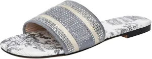 Women's Embroidered Flat Sandals for Womens Summer Dressy Slippers Non Slip comfortable Open Toe Beach Sandals