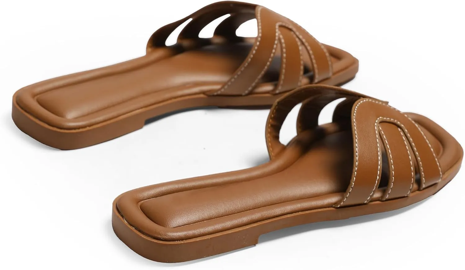 Womens Flat Sandals Dressy Sandals Comfort Slide Black Brown White Sandals Size 5-10
