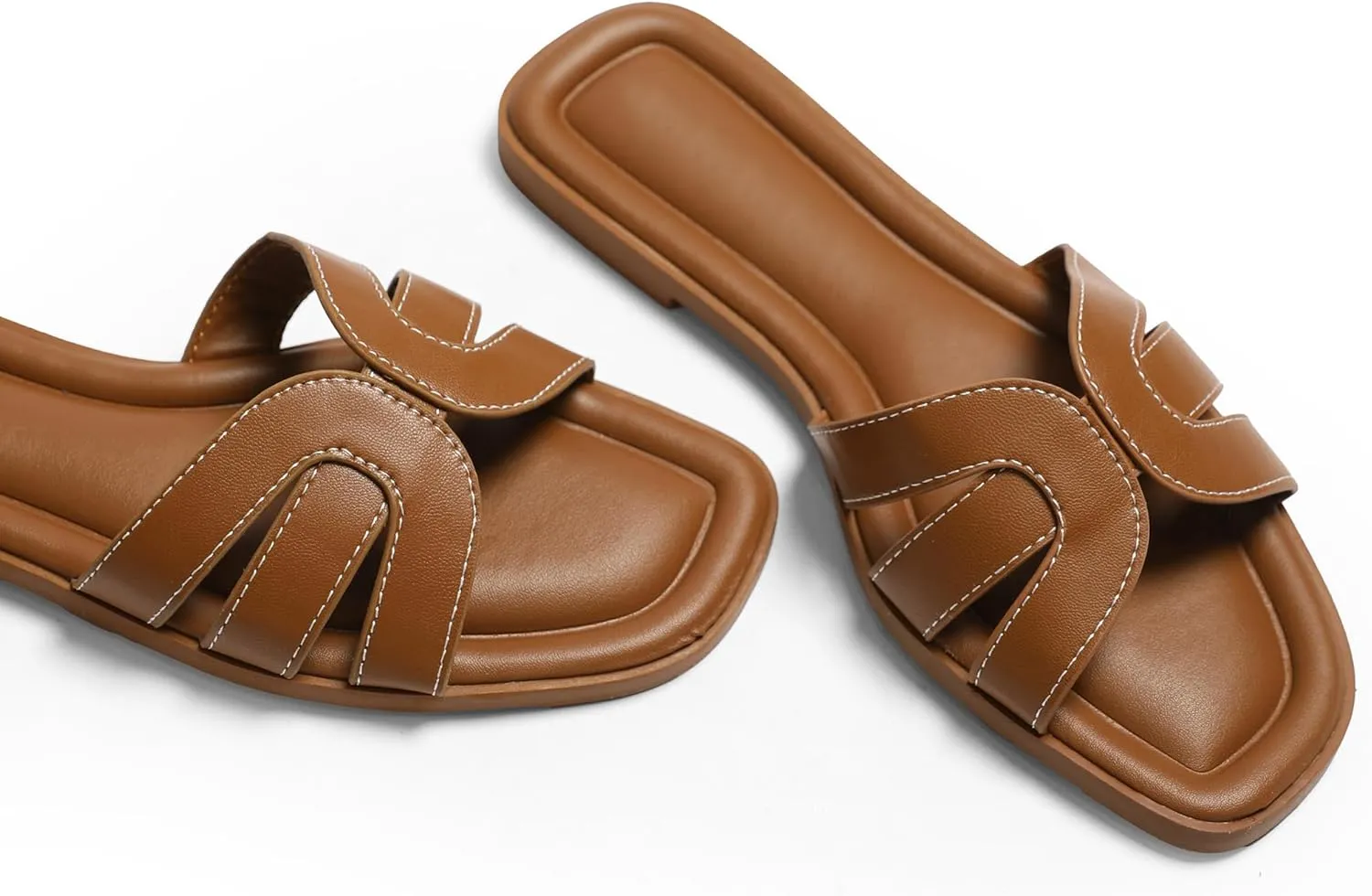 Womens Flat Sandals Dressy Sandals Comfort Slide Black Brown White Sandals Size 5-10
