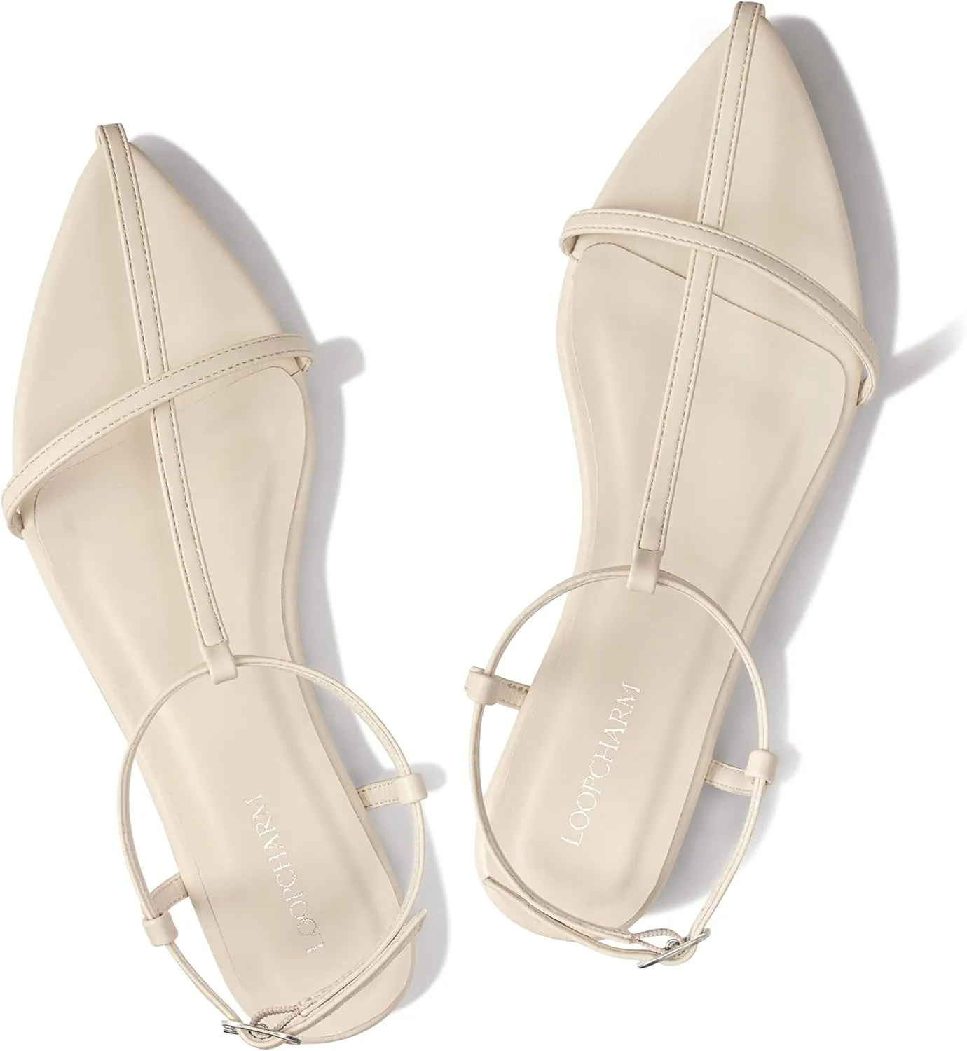 Women's Flat Sandals Pointed Open Toe T-Strap Comfortable Gladiator Summer Slide Strappy Sandals