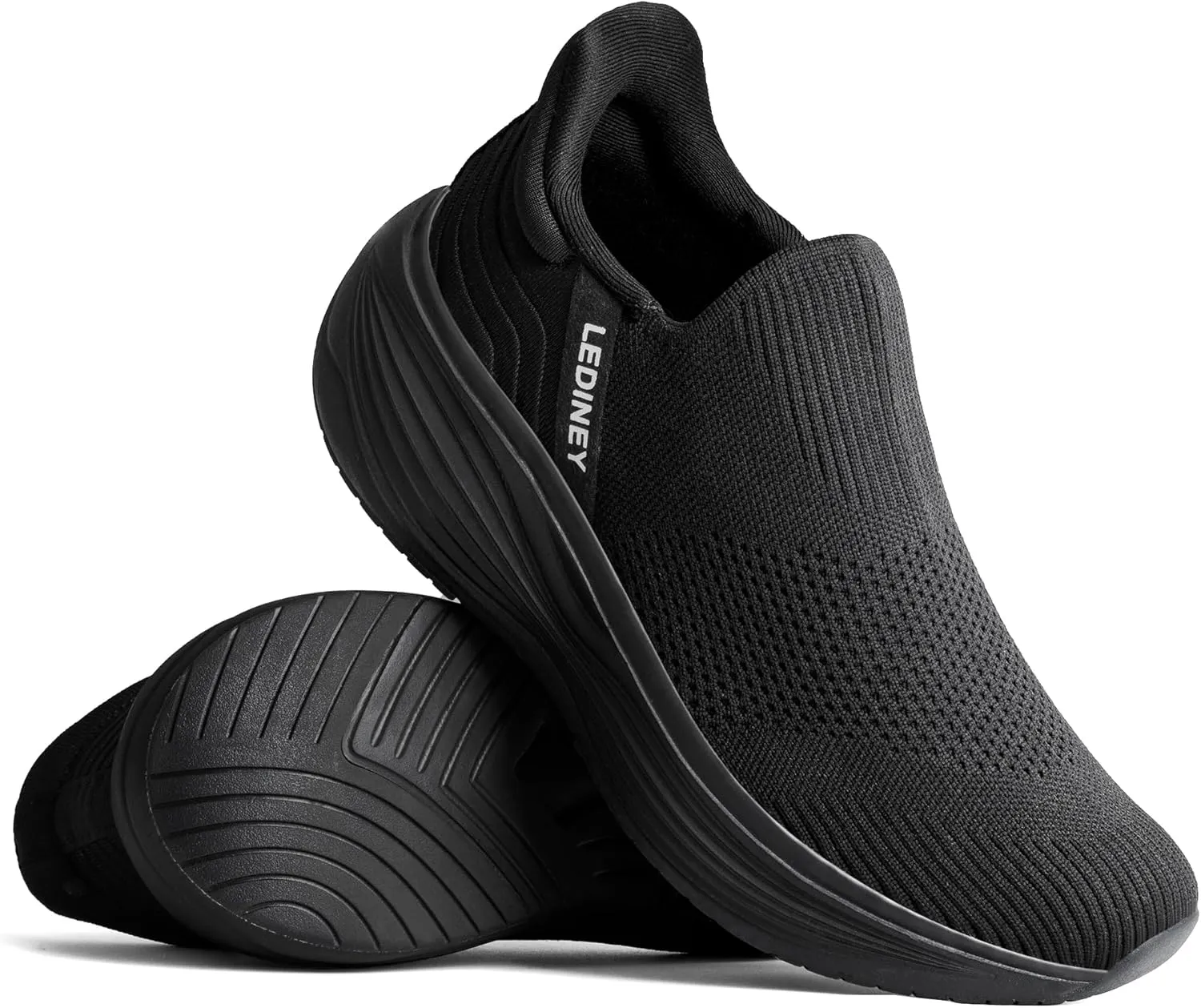 Women's Flats Slip On Go Walk Shoes for Women Comfortable Walking Sneakers Knit Dressy Ballet Low Wedge Shoes Zapatos para Mujer Black