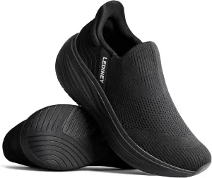 Women's Flats Slip On Go Walk Shoes for Women Comfortable Walking Sneakers Knit Dressy Ballet Low Wedge Shoes Zapatos para Mujer Black