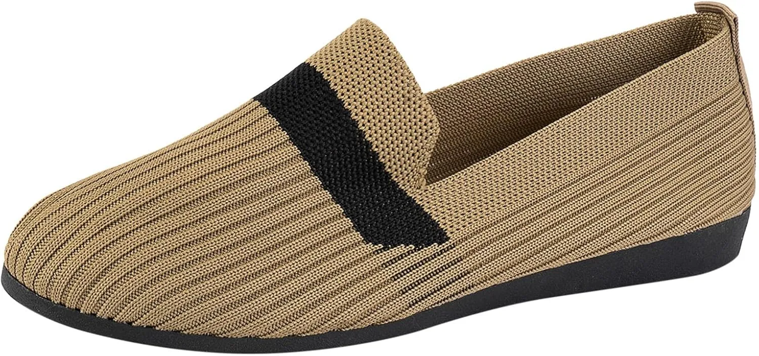 Women's Flats Walking Shoes Comfort Mesh Round Toe Ballet Flats Breathable Dress Shoe Classical Slip On Shoe for Work