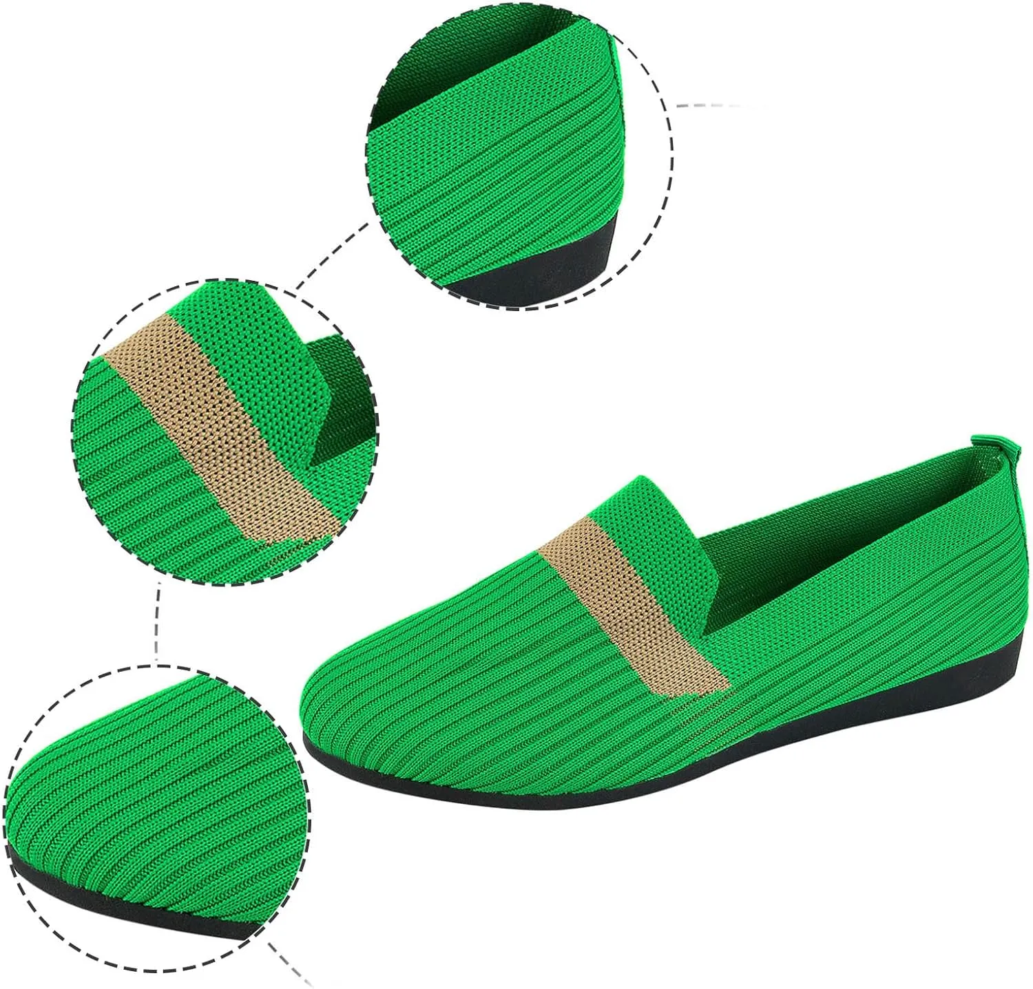 Women's Flats Walking Shoes Comfort Mesh Round Toe Ballet Flats Breathable Dress Shoe Classical Slip On Shoe for Work
