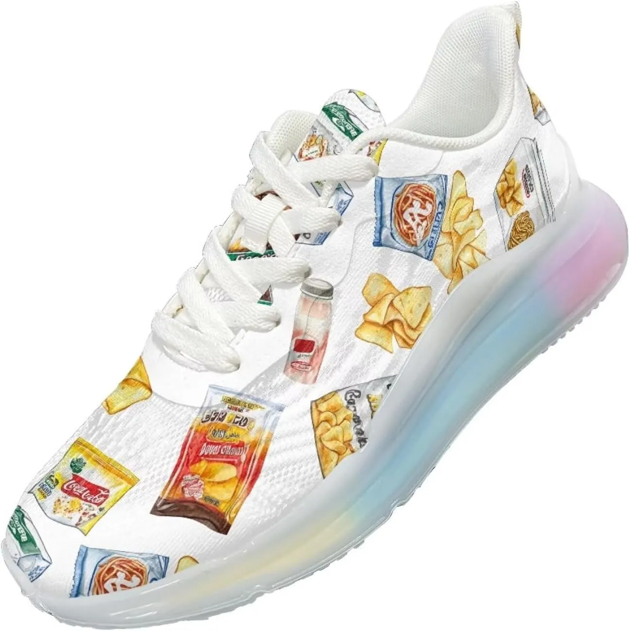 Women's Flower Sneakers Cozy Breathable Lightweight Non-Slip Air Cushion Outdoor Running Shoes for Women US 6-11