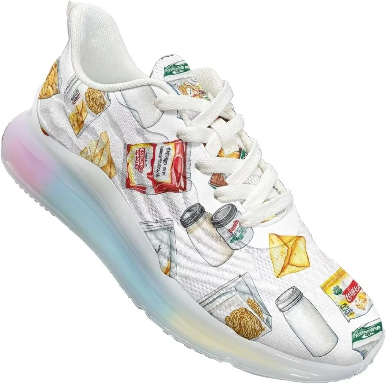 Women's Flower Sneakers Cozy Breathable Lightweight Non-Slip Air Cushion Outdoor Running Shoes for Women US 6-11