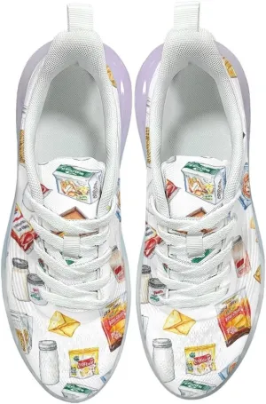 Women's Flower Sneakers Cozy Breathable Lightweight Non-Slip Air Cushion Outdoor Running Shoes for Women US 6-11