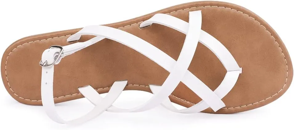 Women's Gladiator Flat Sandals Fisherman Strappy Sandals Ankle Strap Sandals