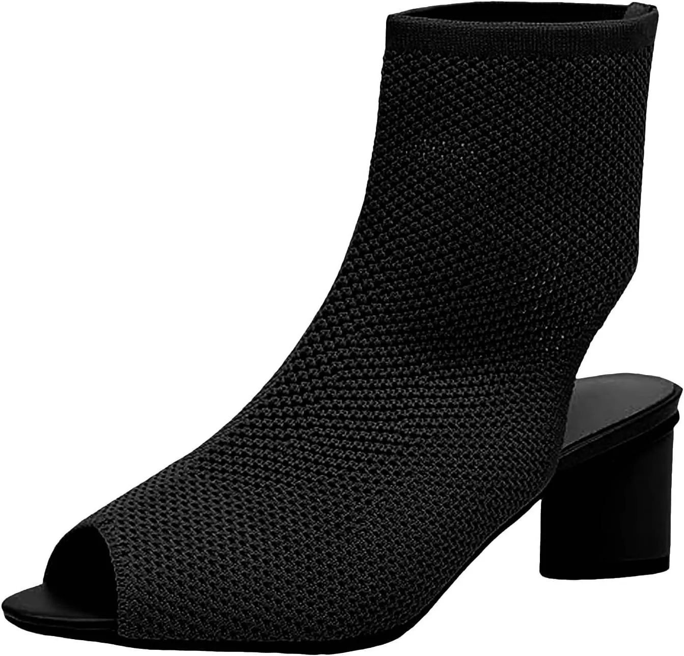 Women's Knit Toe Chunky Heel Ankle Boots Open Pointed Toe Slingback Heeled Sandals Summer High Heels for Little Girl