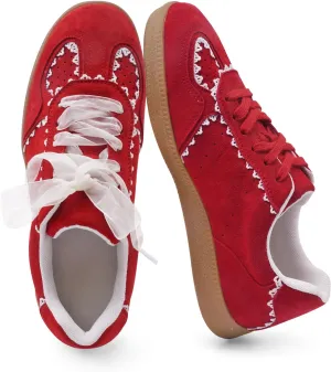 Women's Lace Detail Lace-Up Casual Sneakers - Elegant Ribbon Ribbon Lace Walking Shoes Non-Slip Sole Breathable Comfort for Daily Outfits