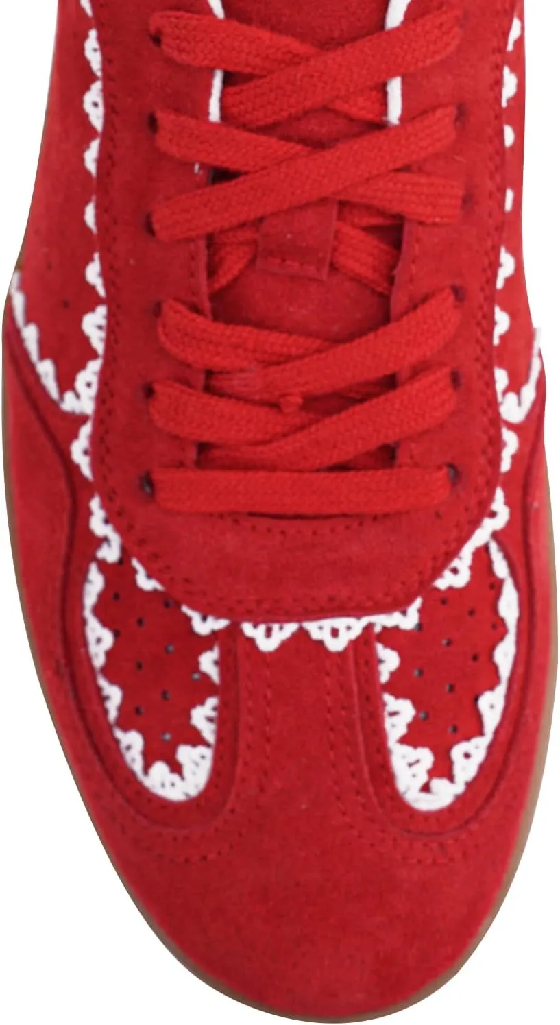 Women's Lace Detail Lace-Up Casual Sneakers - Elegant Ribbon Ribbon Lace Walking Shoes Non-Slip Sole Breathable Comfort for Daily Outfits