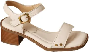 Women's Leather Strappy Hook Loop Chunky Heels Sandals Casual Comfortable Ankle Strap Square Open Toe Low Heel Dress Sandals for Daily Office Outdoor