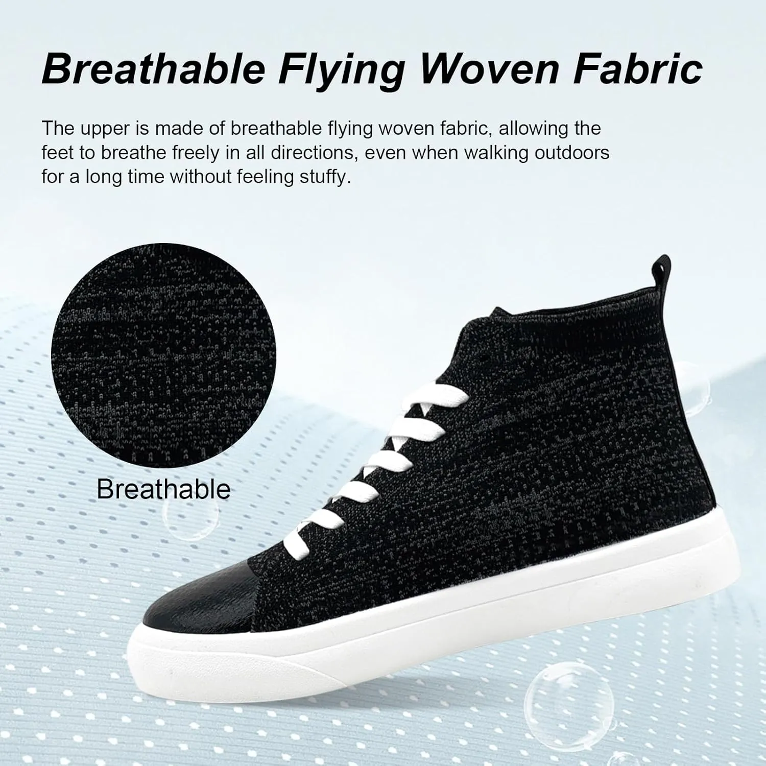 Women's Men’s Fashion Sneakers High Top Lace Up Shoes for Women Men Breathable Flying Woven Mesh Sneakers Casual Outdoor Sport Running Walking Shoes