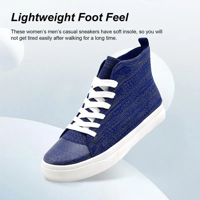 Women's Men’s Fashion Sneakers High Top Lace Up Shoes for Women Men Breathable Flying Woven Mesh Sneakers Casual Outdoor Sport Running Walking Shoes