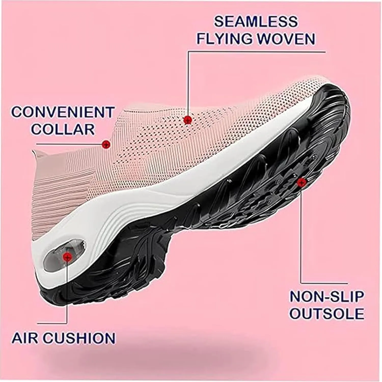 Women's Orthopedic Schedule Diabetic Walking Shoes Diabetic Mesh Hands Free Slip Ins Breathable Comfortable Casual Ladies Sport Outdoor Athletic Sneakers