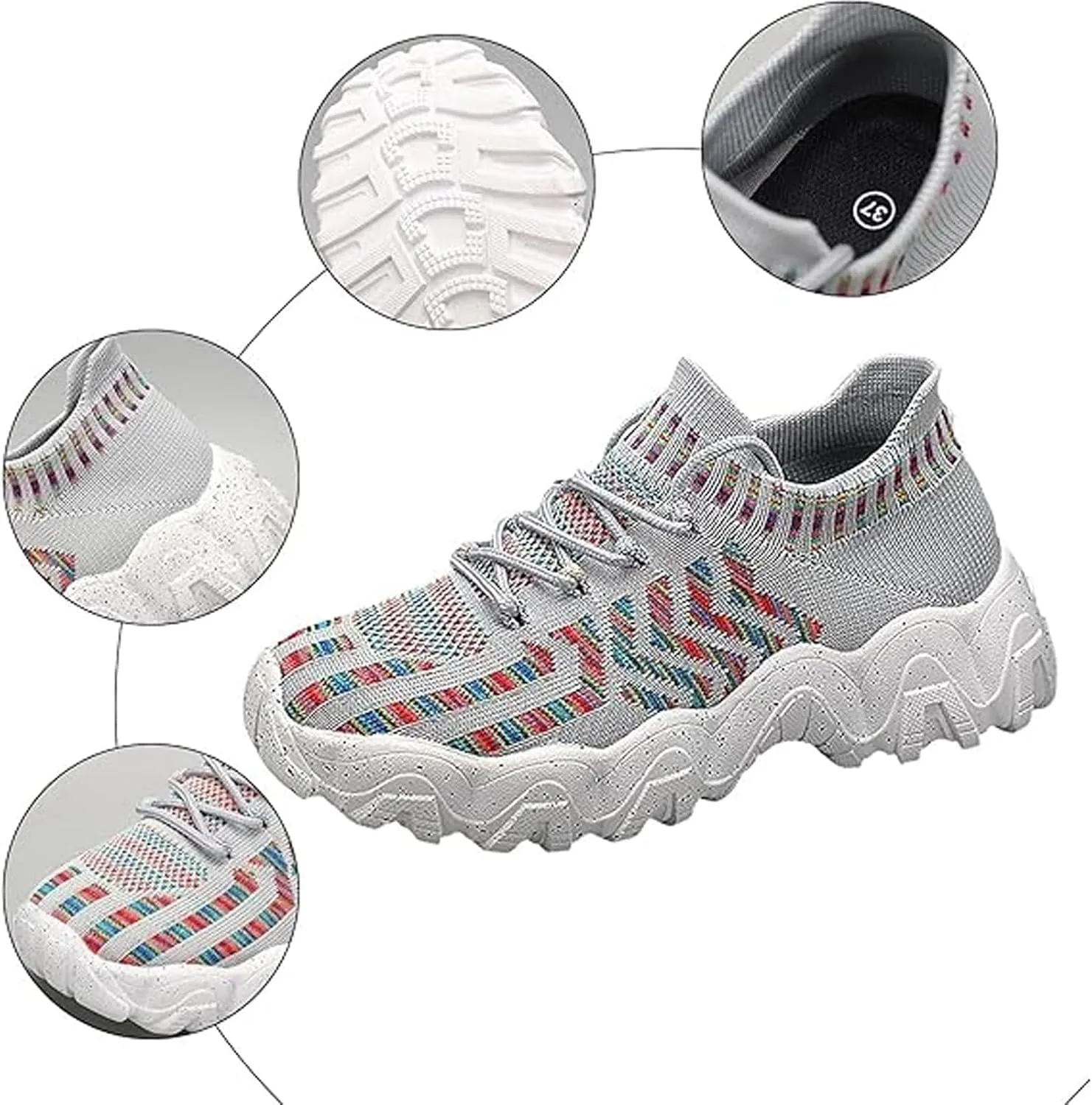 Women's Orthopedic Sneakers Walking Shoes for Plantar Fasciitis Relief Hands Free Slip Ins Breathable Comfortable Shoe