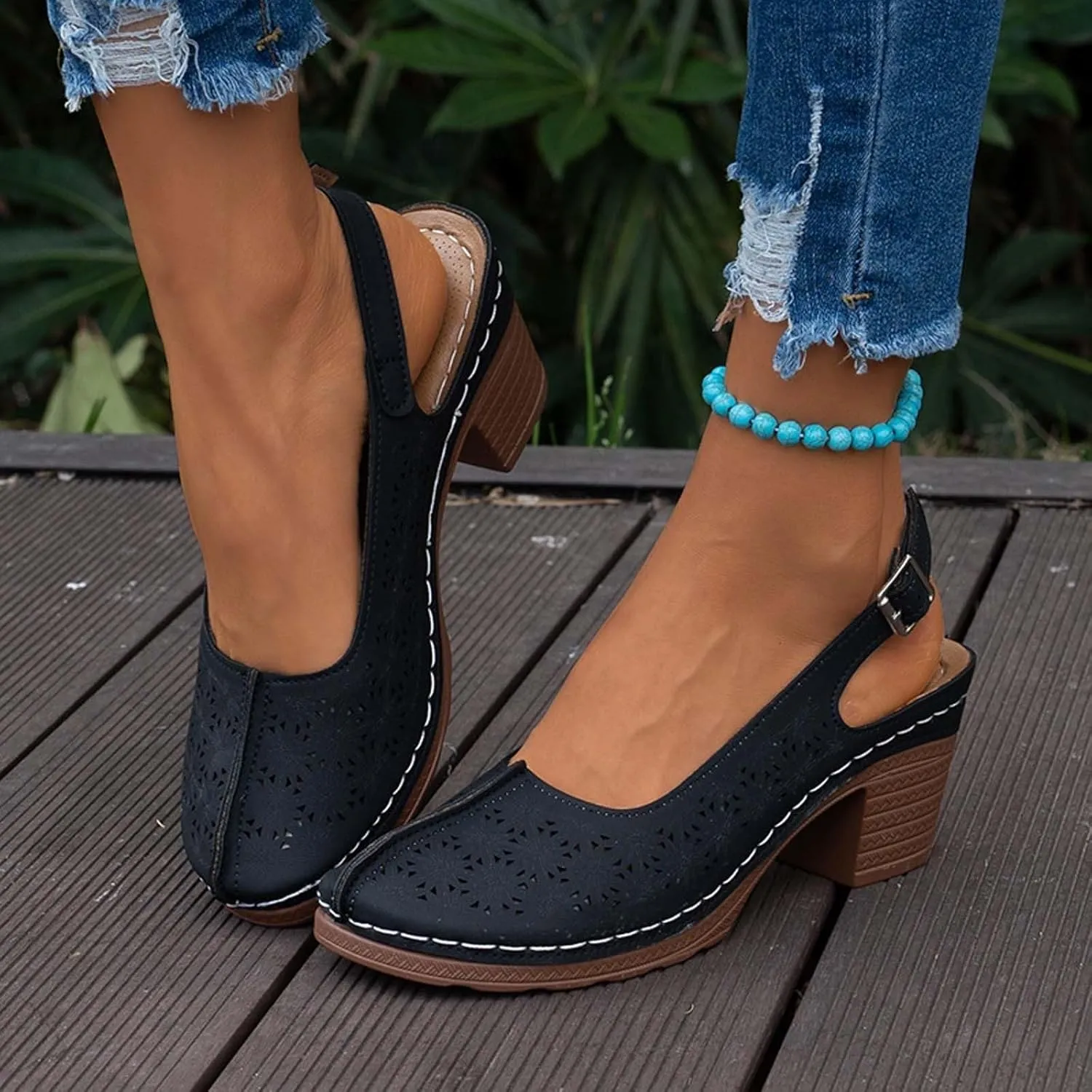 Womens Platform Sandals Open Toe Ankle Strap Chunky Block High Heeled Sandal Dressy Summer Casual Breathable Pump Sandals Shoes