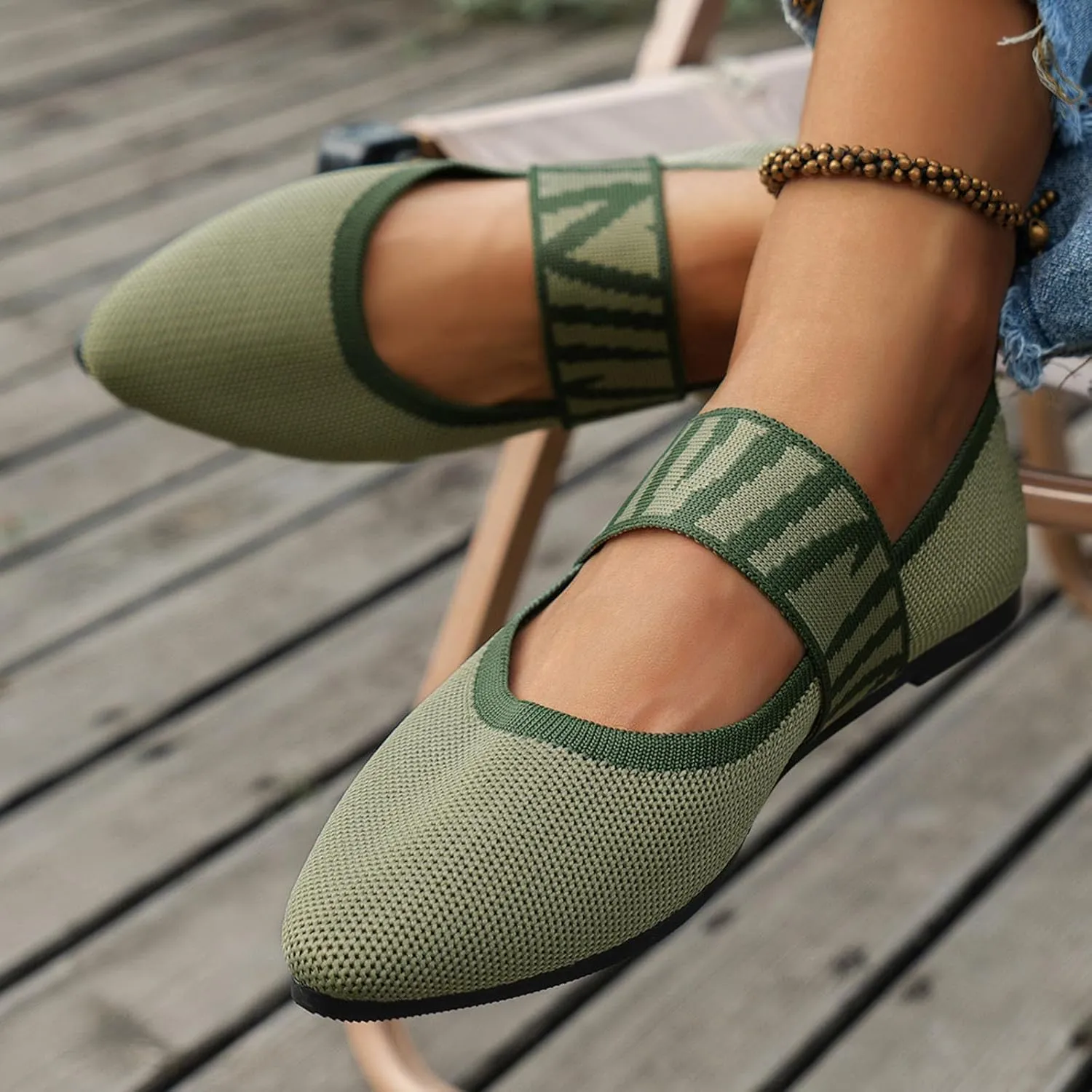 Womens Pointed Toe Flats Knit Dress Shoes Comfort Women Shoes Slip On Shoes Classic Softable Shoes Business Work Shoes