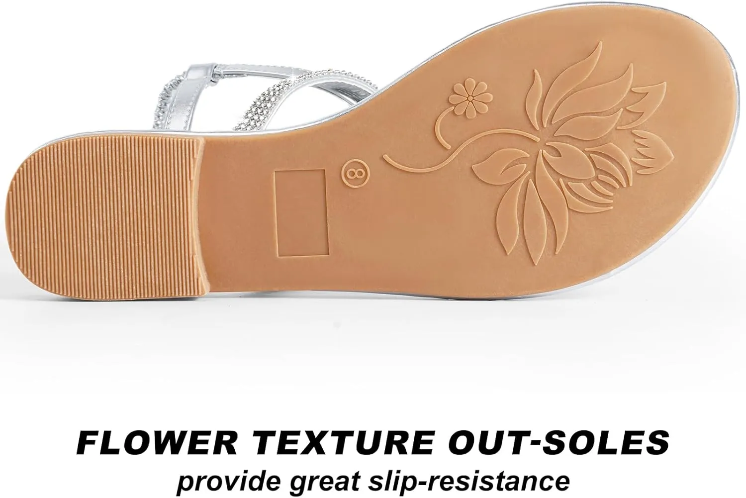 Womens Rhinestone Sandals T-Strap Crystal Flat Dressy Adjustable Ankle Thong Summer Sandals
