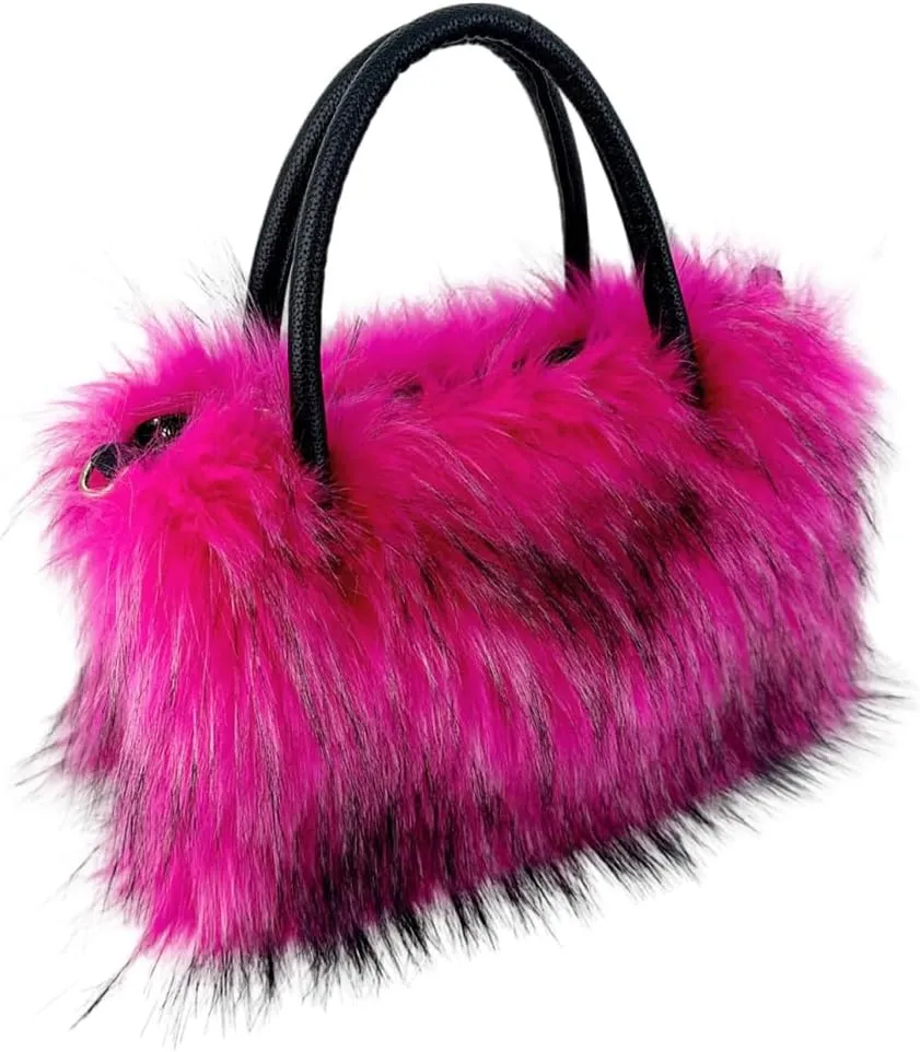 Women's Rose Red 40 Faux Fur Tote Bag & Mid-Calf Mukluks Set