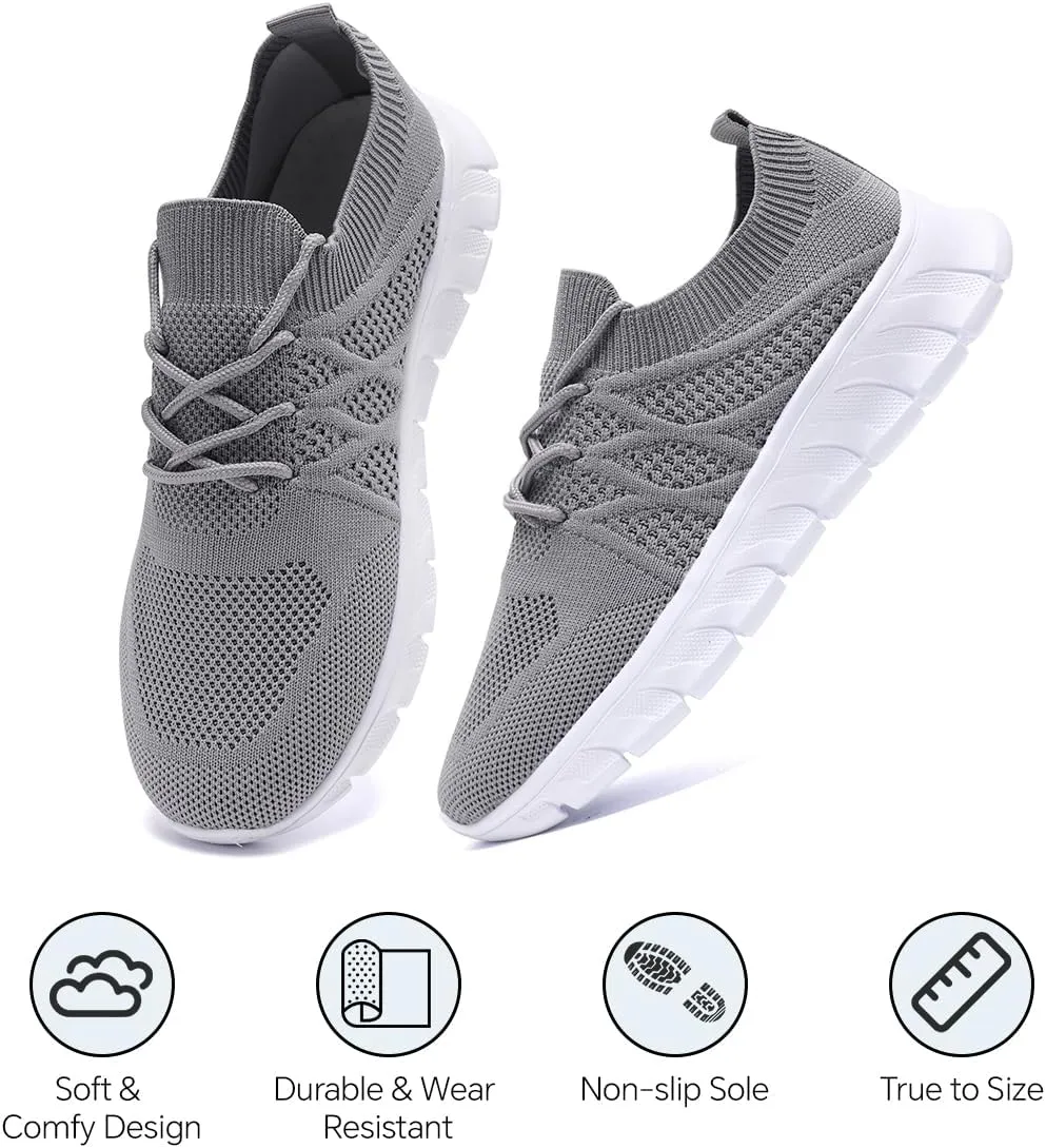 Womens Running Shoes Casual Slip on Breathable Lightweight Walking Tennis Sneakers Comfortable Fashion Athletic Sports Gym Trainers