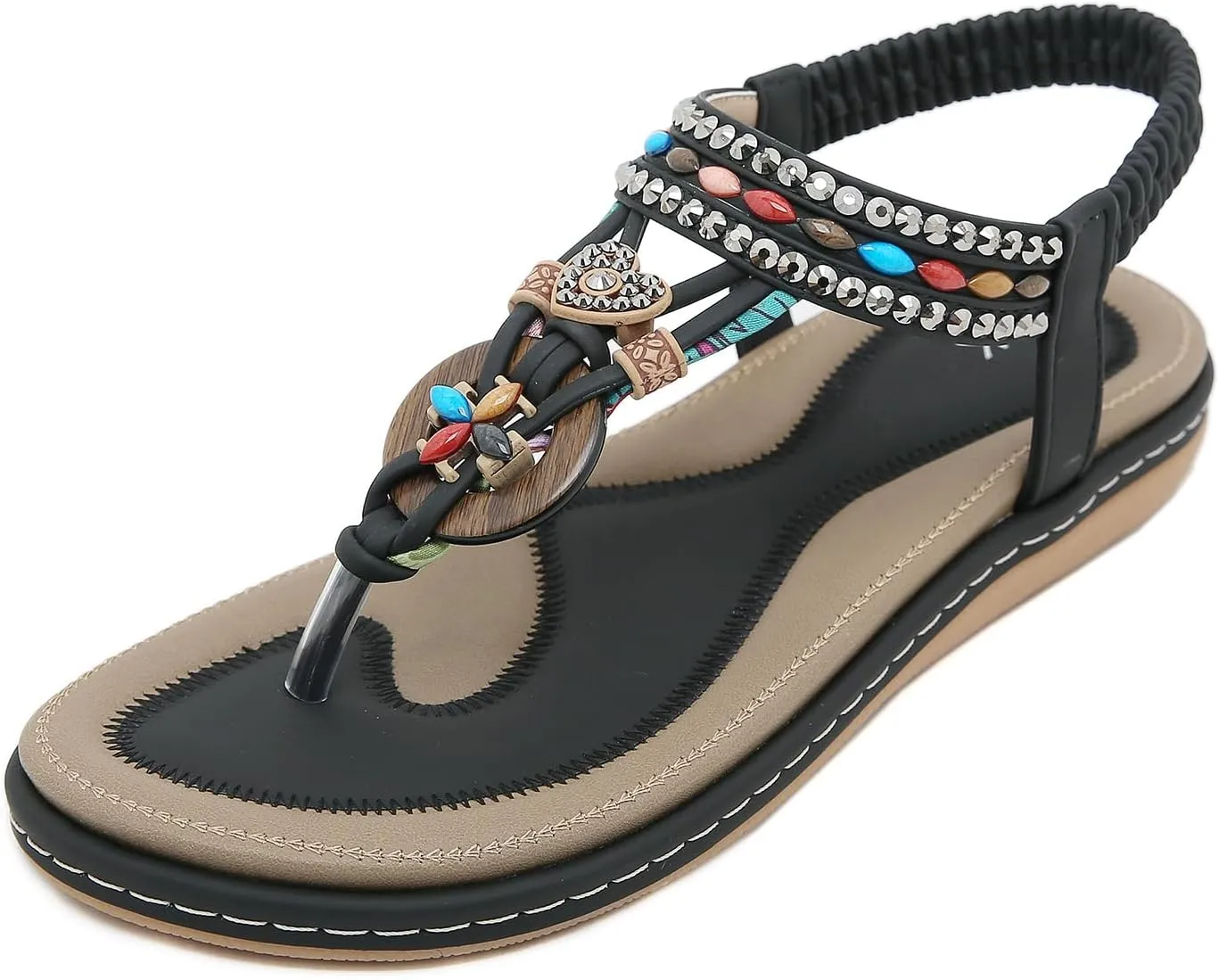 Womens Sandals Comfort Summer Shoes Bohemian Outdoor Beach Walking Flat Sandals