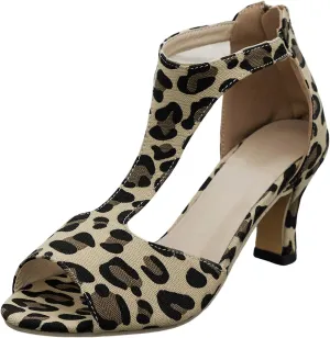 Womens Sandals Comfortable High Heels Dressy Sandals with Ankle Strap Back Zipper
