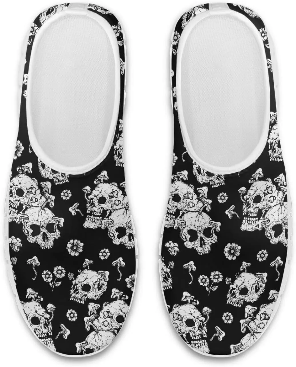 Women's Skull Sneaker Casual Low Top Running Sneaker Outdoor Breathable Slip On Lightweight Soft Shoes for Women
