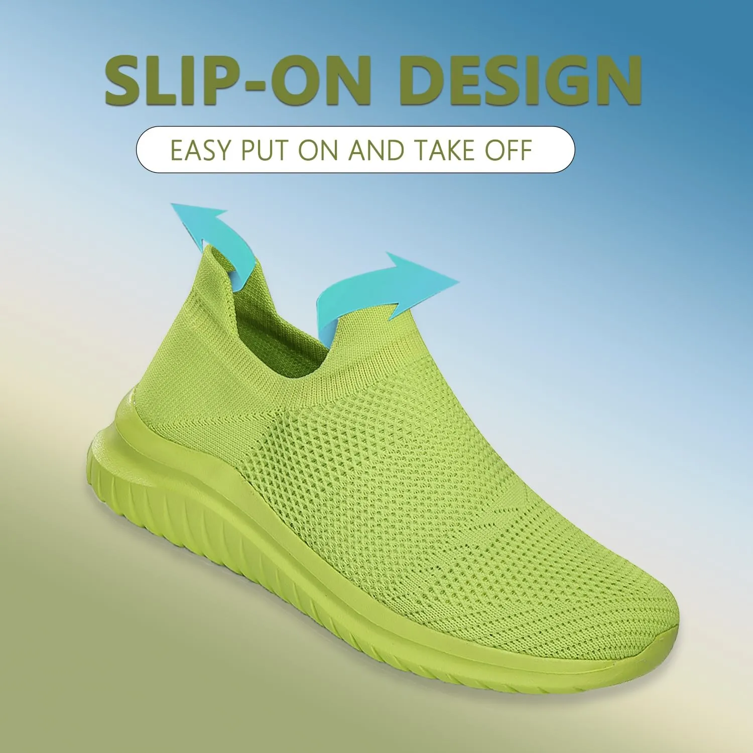 Women's Slip On Sneakers Women, Non Slip Work Shoes Comfortable Lightweight Breathable Casual Shoes for Walking Travel Work