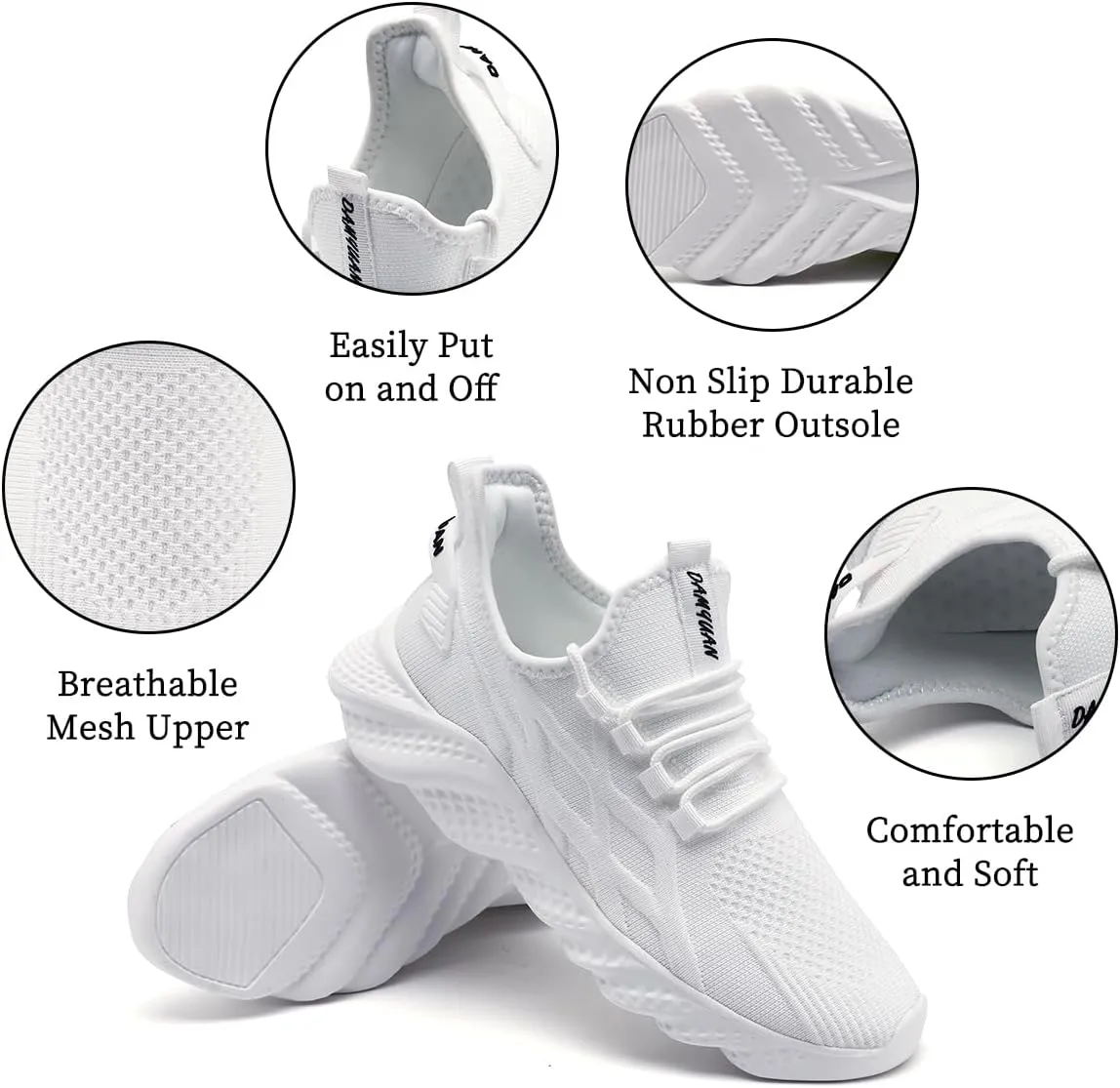Women's Slip on Walking Shoes Lightweight Casual Tennis Sneakers Workout Breathable Running Shoes Comfortable Fashion Athletic Sports Gym Sneakers
