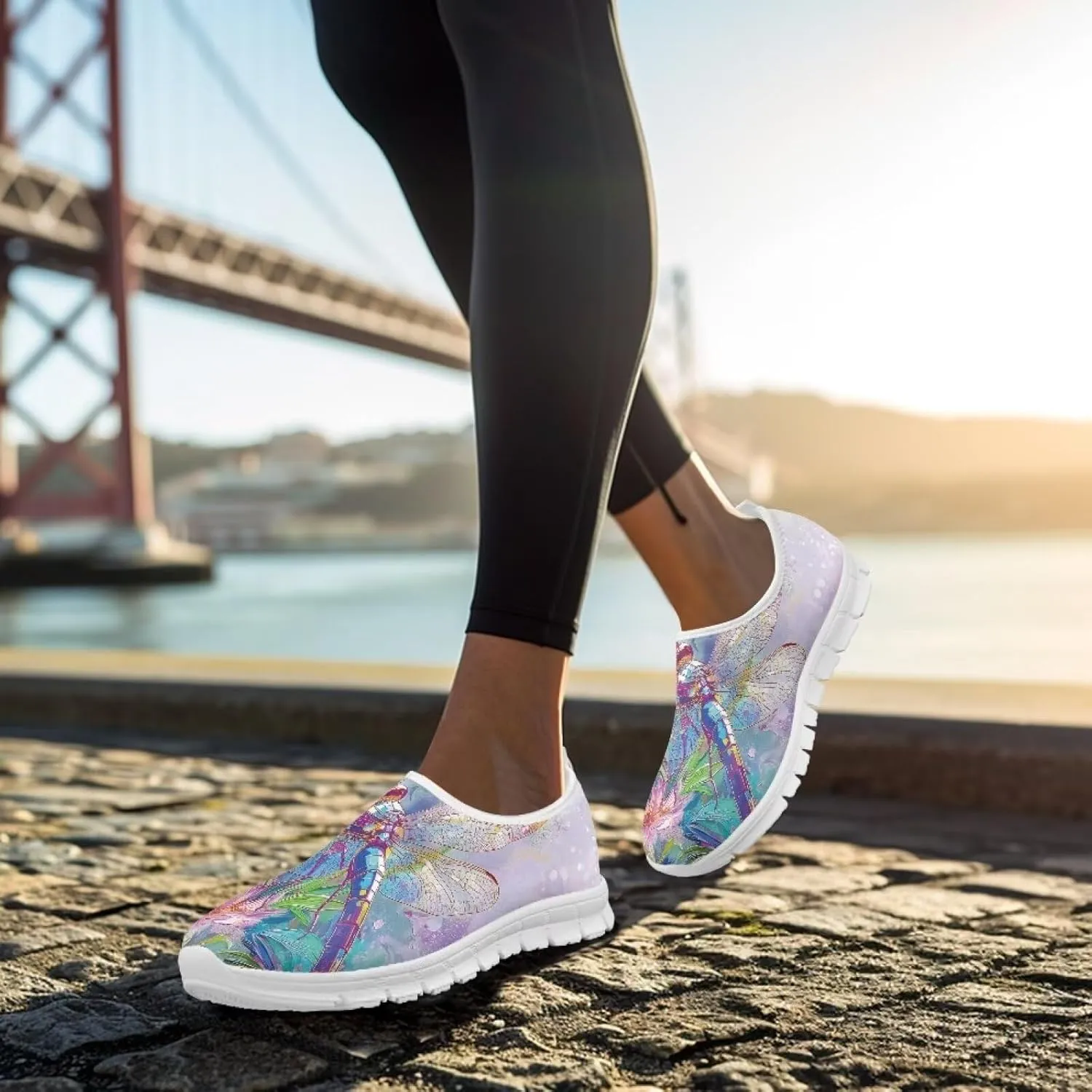 Women's Sneakers Casual Low Top Walking Sneaker Flat Breathable Slip On Soft Holiday Outdoor Shoes for Women