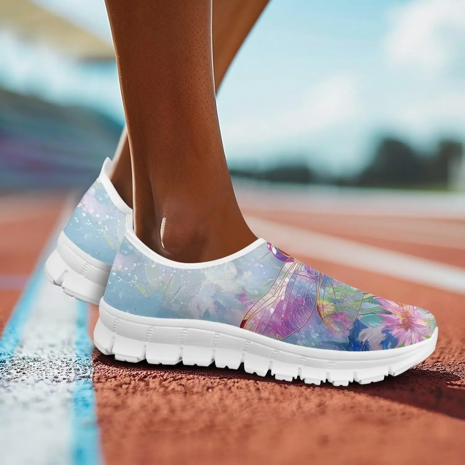 Women's Sneakers Casual Low Top Walking Sneaker Flat Breathable Slip On Soft Holiday Outdoor Shoes for Women