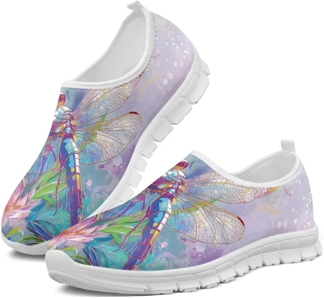 Women's Sneakers Casual Low Top Walking Sneaker Flat Breathable Slip On Soft Holiday Outdoor Shoes for Women