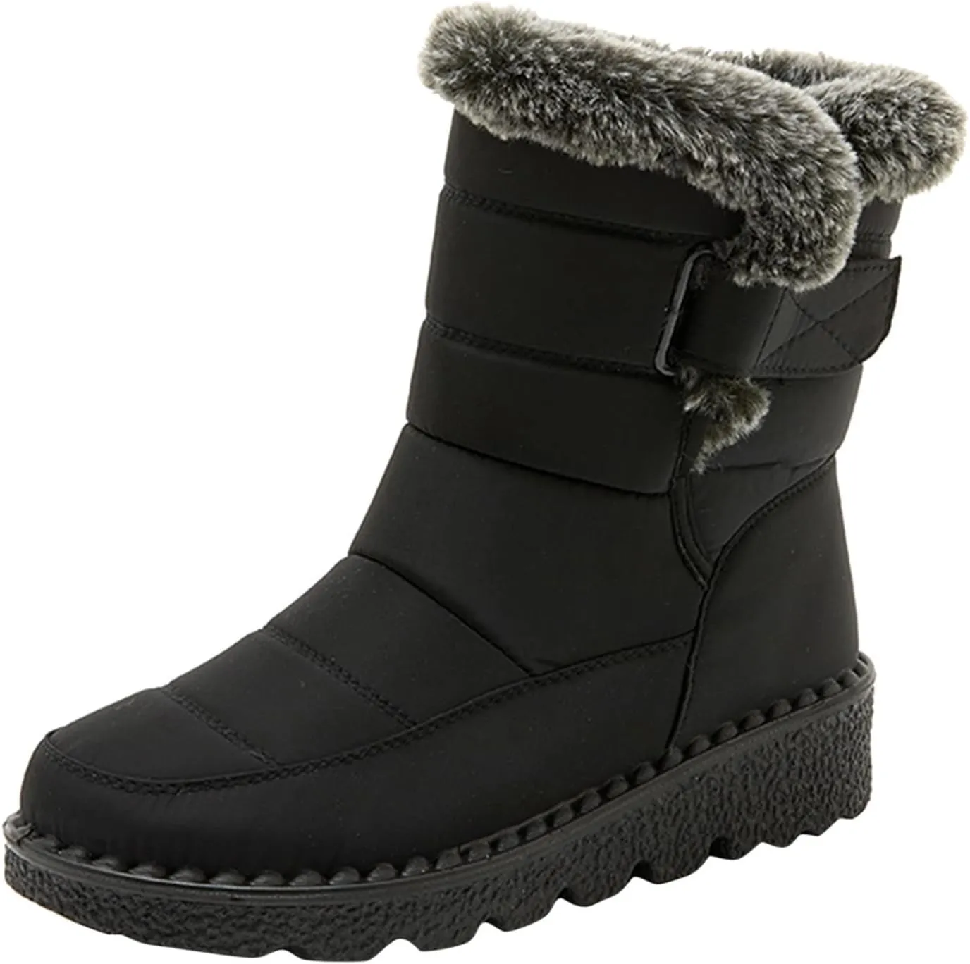 Womens Snow Boots Black Snow Boots for Ladies Indoor Outdoor Womens Winter Snow Boots Women Ankle Booties Womens Winter Boot Slip On Black Boots for Women Mens Snow Booties