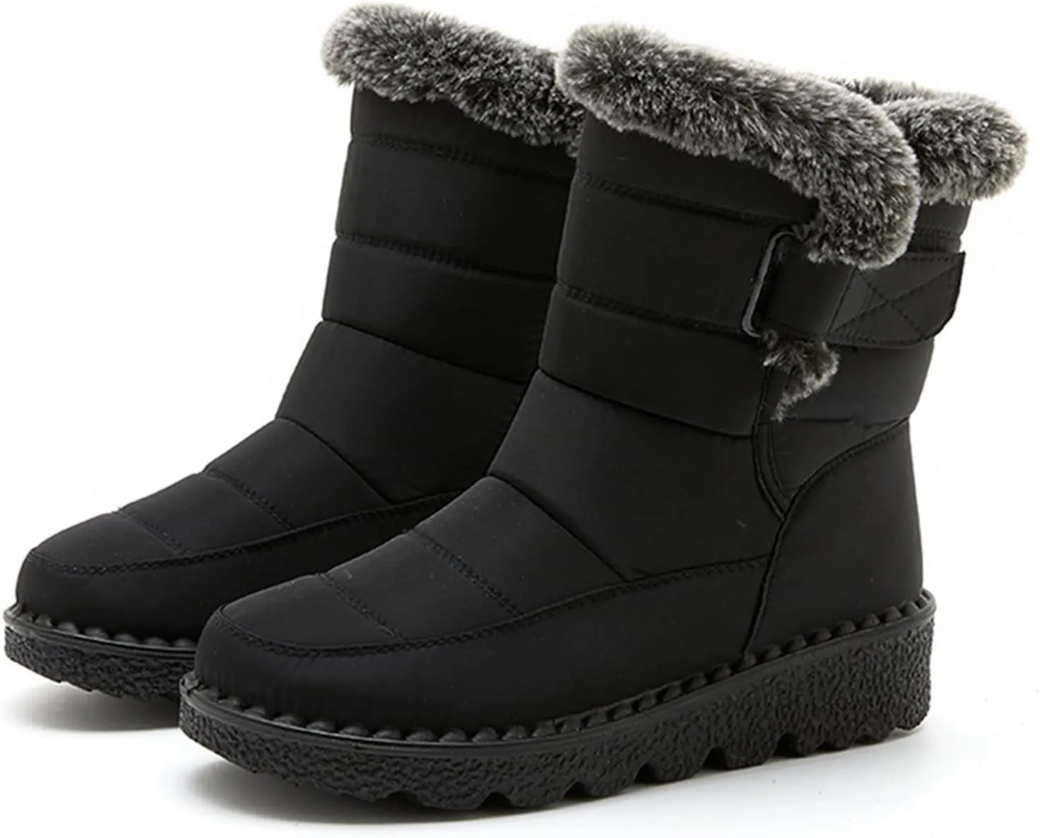 Womens Snow Boots Black Snow Boots for Ladies Indoor Outdoor Womens Winter Snow Boots Women Ankle Booties Womens Winter Boot Slip On Black Boots for Women Mens Snow Booties