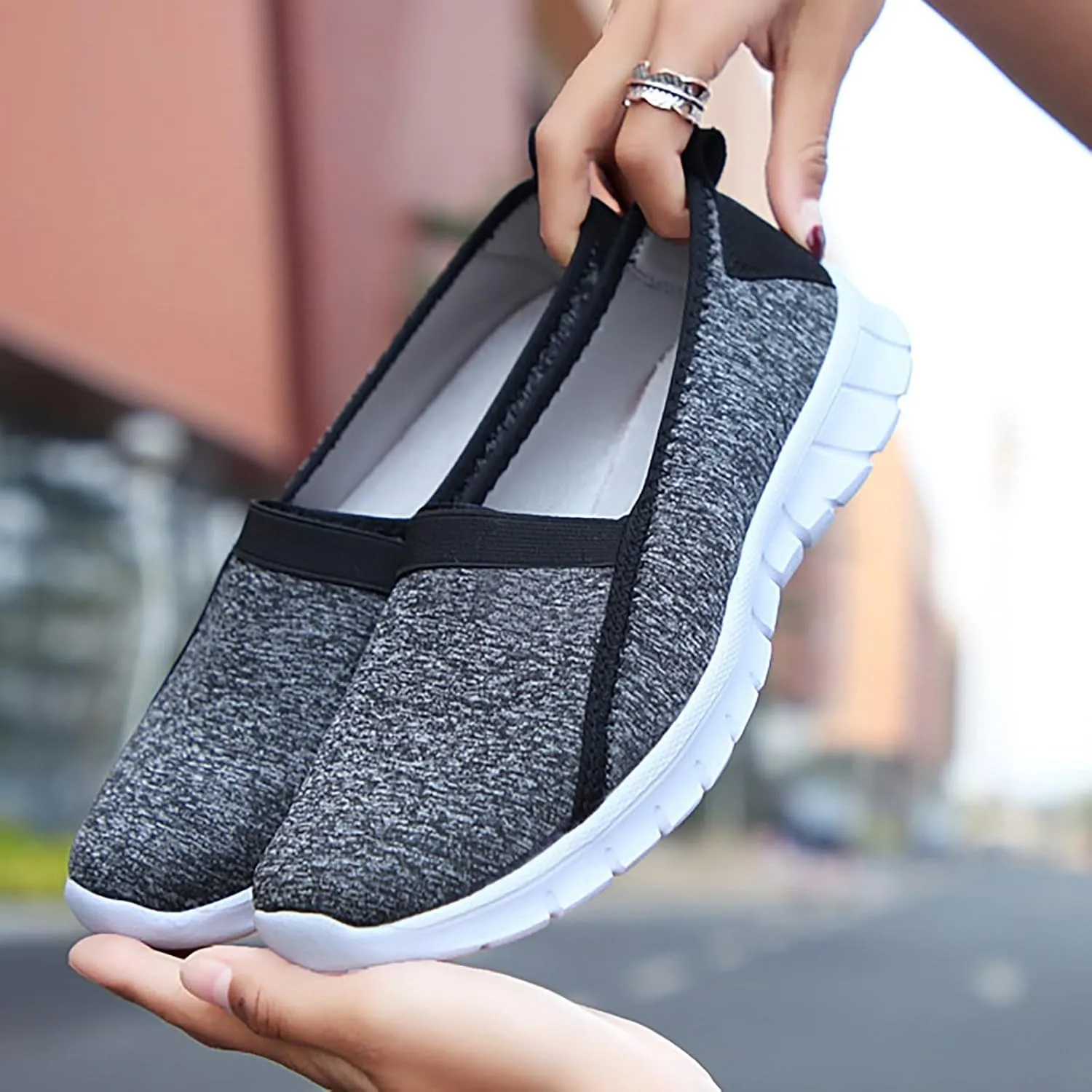 Women's Soft Orthopedic Shoes Breathable Woven Go Walking Slip On Foam Shoes Arch Support Mens Comfortable Slip on Shoes