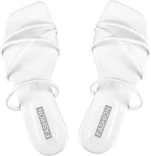 Women's Strappy Sandals Criss Cross Strap Flat Open Toe Leather Slippers Beach Shoes