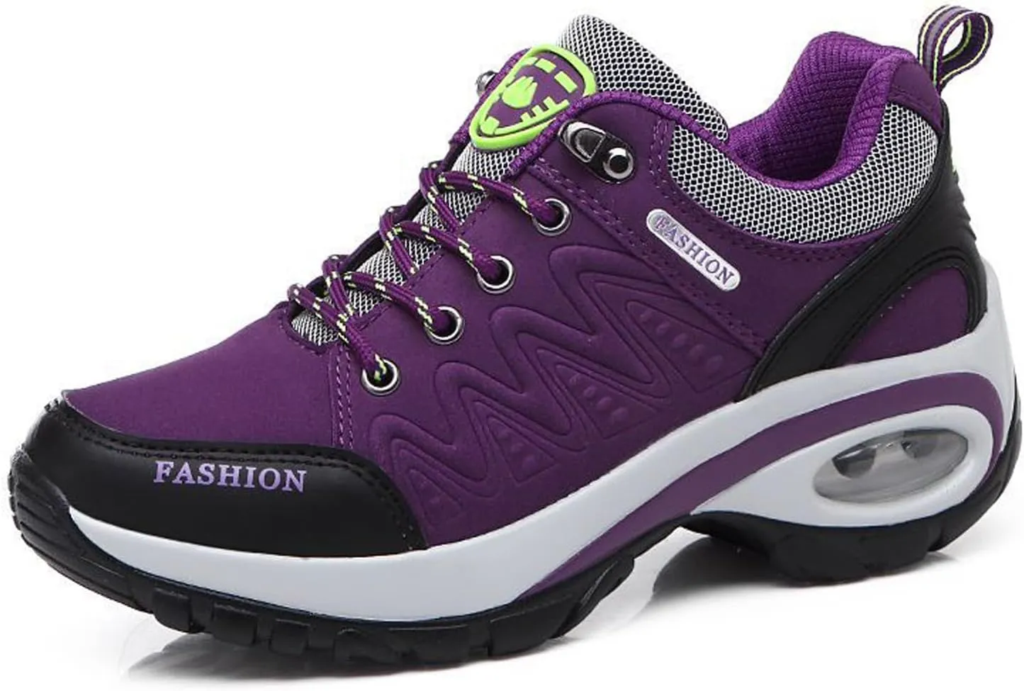 Women's Suede Leather Lace up Orthopedic Hiking Shoes air Cushion Cushioning Non-Slip Comfortable Low Top Waterproof Walking Trekking Sneakers Outdoor Camping Tennis Sport Shoes